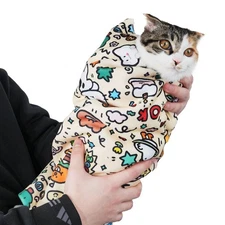 27.6" Large Cat Grooming Wrap – Anti-Escape Cat Wrap for Cutting Nails, Brush...
