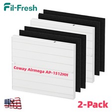2-Pack HEPA Filters Compatible with Coway AP-1512HH (2 Hepa & 4 Carbon)