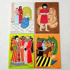 Vintage Judy Instructo Wooden Sunday School Puzzles, Religious Bible Story Tray