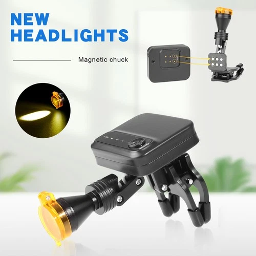 5W Dental LED Codeless Headlight Metal Clip+Optical Filter+2 Batteries YF-014 US - Picture 1 of 24