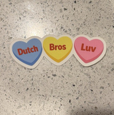 Dutch Bros Luv Candy Hearts Sticker Because C...