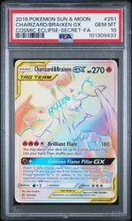 Charizard & Braixen GX 251/236 Rainbow Rare Secret Rare Cosmic Eclipse Pokémon TCG