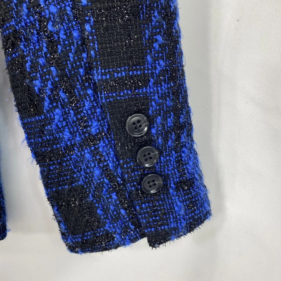 So Goods For Life Blazer Women's Size Small Blue & Black Plaid NWT $68 - Image 2 of 4