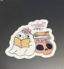 Reading Time Ghost Stickers/ Funny Ghost Reader Stickers