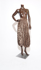 Saint Laurent Rive Gauche Brown Crushed Velvet Harem Pants