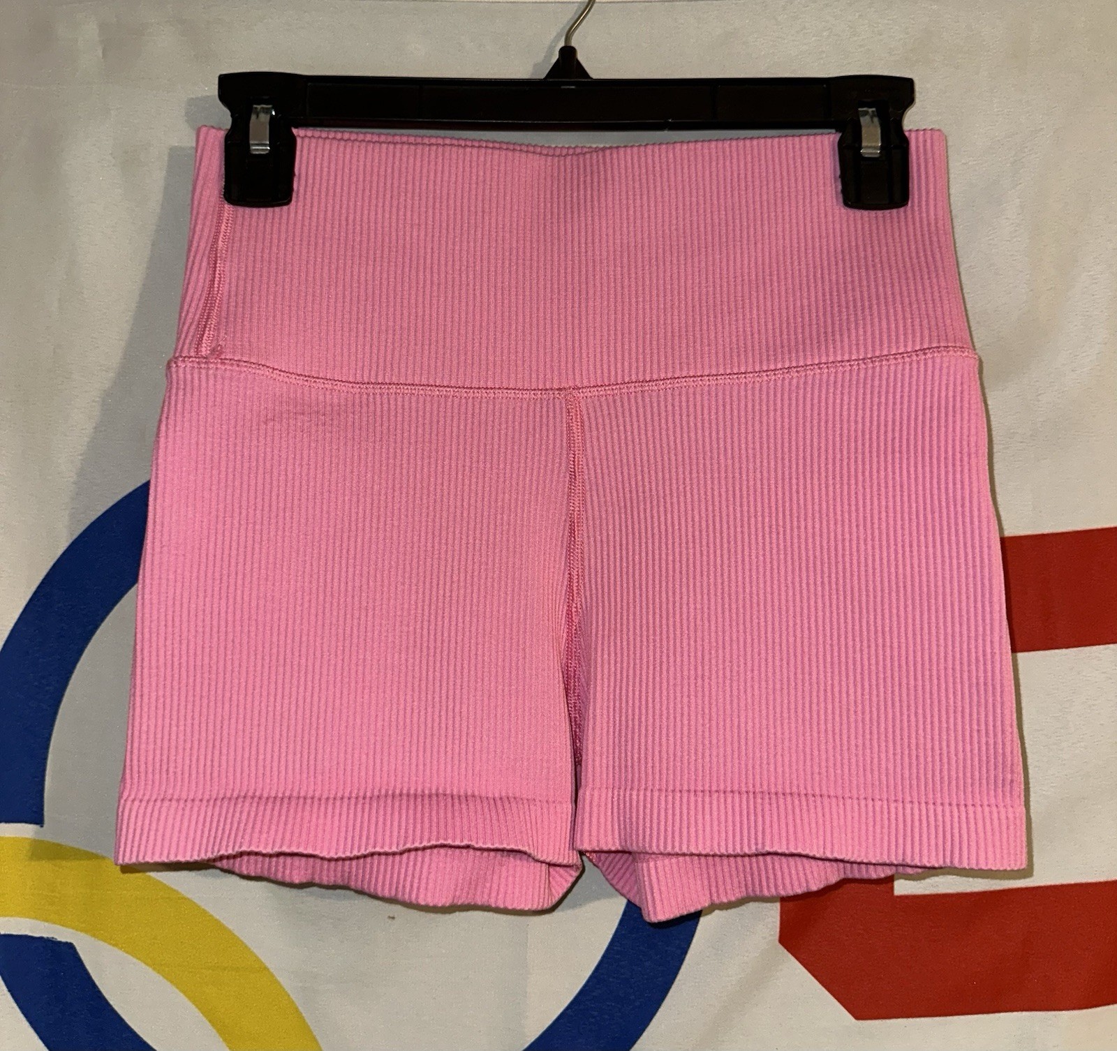 Offline by Aerie Ribbed Biker Shorts Womens Small Pink-image