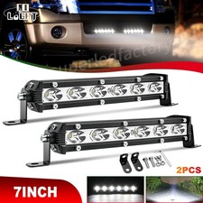 2pcs 7'' inch Slim Single Row LED Work Light Bar Spot for SUV ATV UTE Offraod