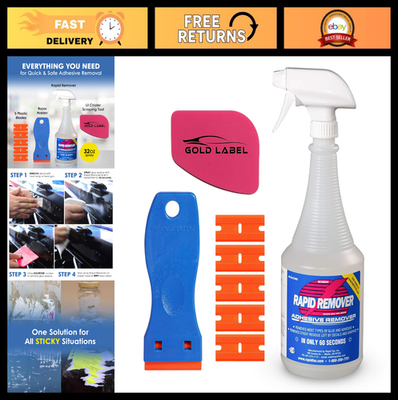 #ad Adhesive Remover Kit 32oz Rapid Removal Solution with Lil Chizler amp; Plastic To $93.99