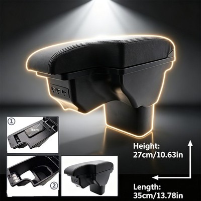 For 2011-2019  Nissan Juke Center Console USB Armrest Storage Compartment Box