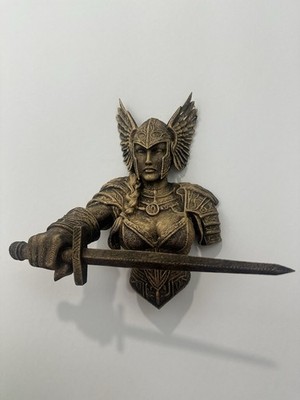 Valkyrie Warrior Wall Sculpture Sword Norse Fantasy Shield Maiden Wall Decor 9 