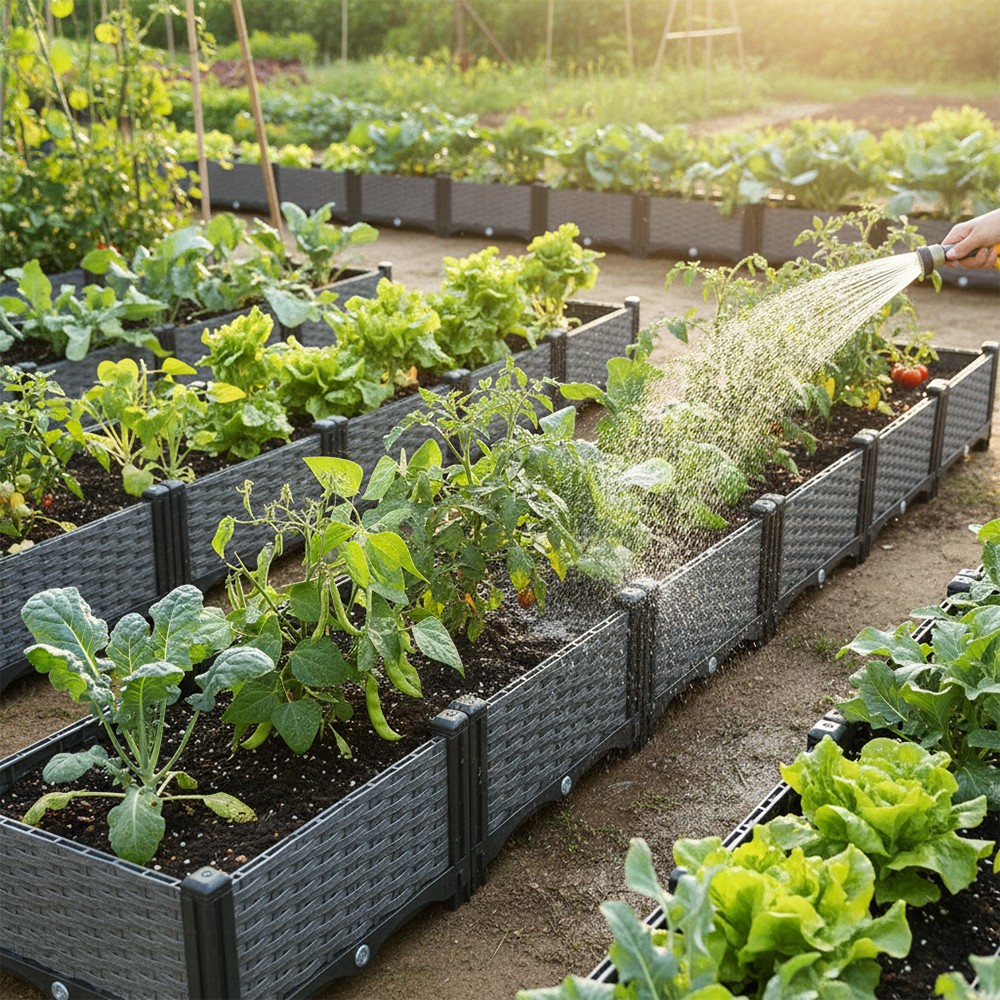 Maceta de metal para jardín cama elevada para vegetales frutas exterior comedero de flores