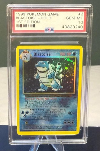 Wizards of the Coast 1999 Blastoise 2/102 Base Set Shadowless 1st Ed Holo PSA 10