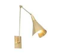 Handmade Raw Brass Wall Sconce Light – Vintage Mid Century Style Lamp