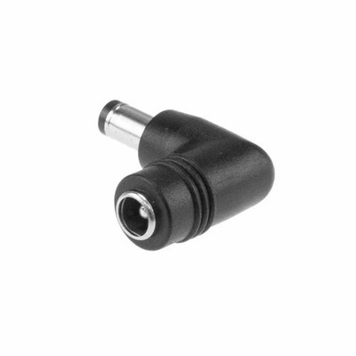 Netzteil-Winkeladapter von DC-Hohlstecker 5,5/2,1mm auf Stecker 5,5/2,5mm, 90°