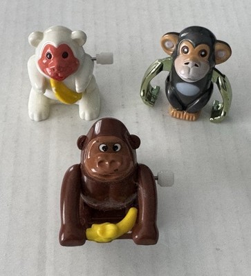 Vintage Used Tomy Galoob 1990s Flipping Ape Gorilla Monkey Mini Wind Up Toy Lot