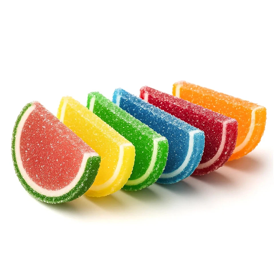 Surtido de rebanadas de frutas gourmet masticables suaves caramelos gomosos a granel frescos de NY Spice Foto 4 de 4