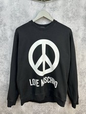 Love Moschino Peace Logo Sweatshirt Black Jumper Long Sleeve Men's Size Medium