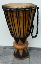 Djembe Drum African Ghana Handmade Carved 20" tall  10" drum