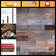 Rustic Peel Stick Wood Planks - Reclaimed Barn Paneling, Brown Gray, 10.5 sq f