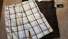 Mens 38 Board shorts burnside 2 pairs black checker white new