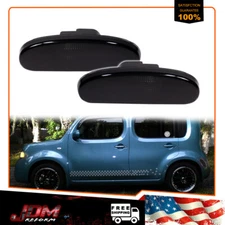 2PCS Smoked Rear Bumper Side Marker Light Lamp Lens For 2009-2014 Nissan CUBE