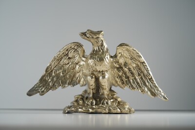 Vintage schwerer Messingguss Adler ausbreitende Flügel Figur Ornament Statue