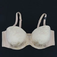 Curvy Couture 44DD Style 1211 Beige Floral Flower Lace Underwire Lined Bra NEW