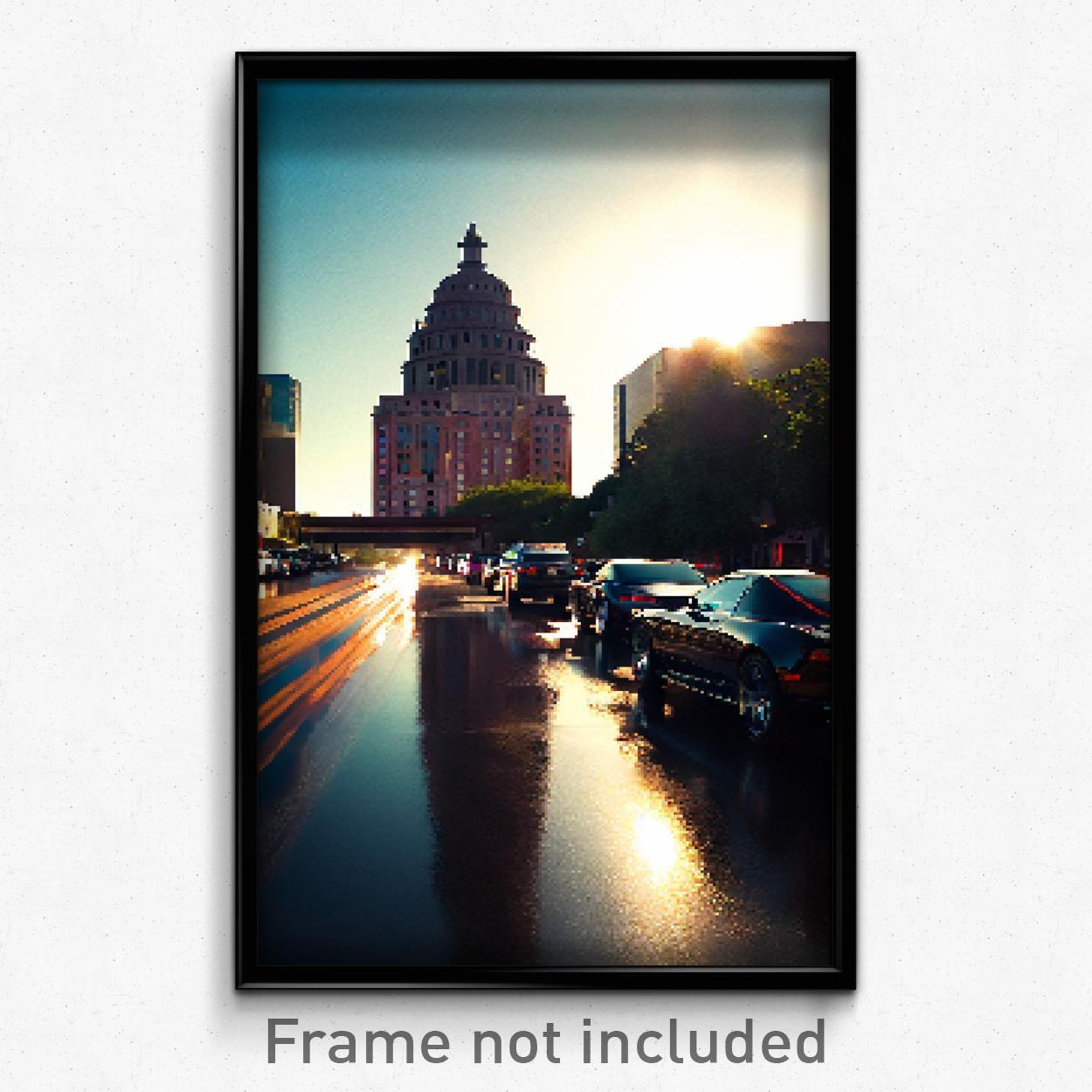 Pixel Art Poster - Accurate Austin (8 Bit Psychedelic Trippy Video Game Print)