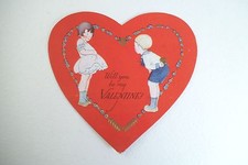 Vintage Valentine Card Will You Be My Valentine Red Heart Made in USA