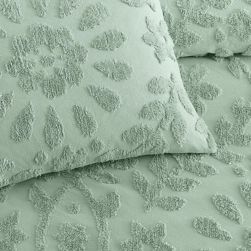 Peri Home 100% Cotton 3-Piece Comforter and Sham Set, King, Sage Chenille Lau... - Picture 5 of 6