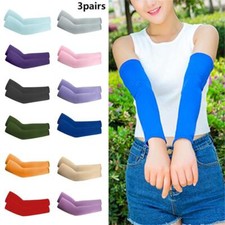 3Pairs Cooling Arm Sleeves Cover UV Sun Protection Outdoor Sports For Men Women  