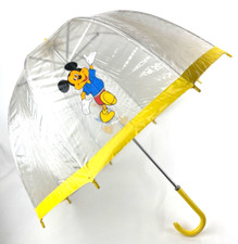 Vintage Walt Disney Productions Umbrella Mickey Mouse Donald Duck Yellow Trim