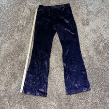 Vintage 1970s Purple Velvet Bell Bottoms Women  s X-Small