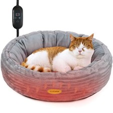 Heated Cat Bed for Indoor Cats, 20    Electric Cat Heated Bed Pet War