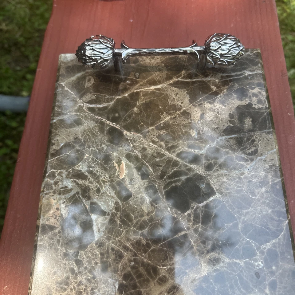 Mud Pie Marble Charcuterie Cheese Board, Artichoke Design - Image 3 of 4