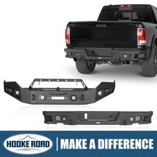 Hooke Road Front Bumper Wwinch Plate Rear Bumper For Dodge Ram 1500 2013-2018