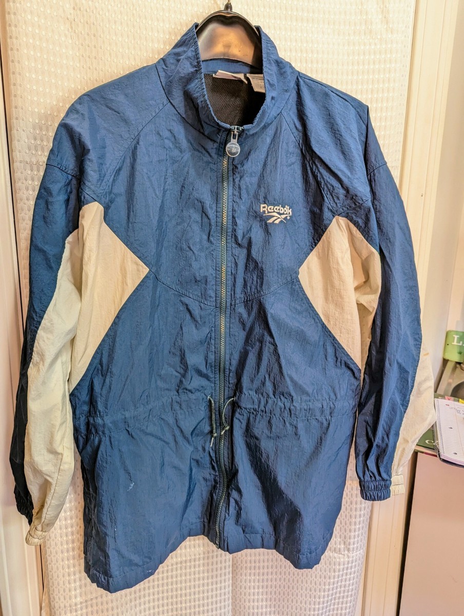Vtg Reebok Classic Mens Track Jacket Vintage Nylon Full Zip