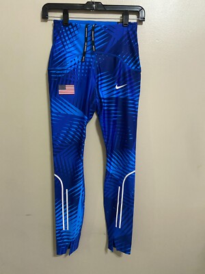 Nike Dri-Fit Team USA Speed Womens Mid-Rise 7/8 Running Leggings XS  CV0423-406