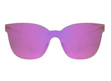 NEW - ILLESTEVA 'PIAZZA MASK' Pink/Gold-Tone C3 CAT-EYE MIRRORED SUNGLASSES