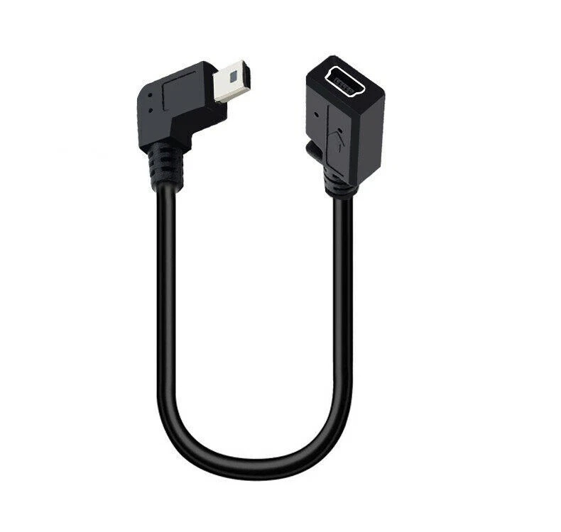 Mini USB Right Angle Male to Female Charging Data Sync Extension Cable 25cm - Image 3 of 4