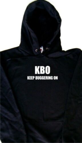 KBO Keep Buggering On Funny Hoodie Sweatshirt - Picture 1 of 1