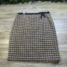 Vintage Tweed Skirt Size 12 Women  s Acrylic, Bow Tie, Lined A-Line, Requirements