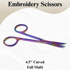 Micro Curved Embroidery Scissors 4.5" Stainless Steel Used by Dressmakers Multi