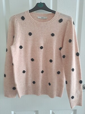 George Womens Pink And Black Spot Polka Dot Knit Jumper Size S Size 8-10  UK