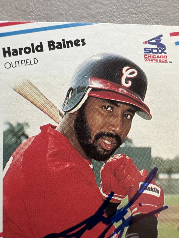 Fleer Harold Baines 1988 firmado autograbado automático miembro del Salón de la Fama Foto 3 de 4
