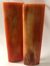 Cuchillo Hueso de Ganado Escalas Teñido Naranja 125x35x6mm Cuchillo Fabricación Piezas Suministros