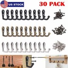 30Pack Hanging Metal Single Hook Clothes Hat Coat Robe Wall Door Hangers Hooks
