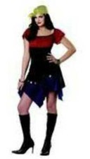 Wicked Gypsy Halloween Costume 3/5 Blue Red Dress 2 Pc Juniors Girls Teen