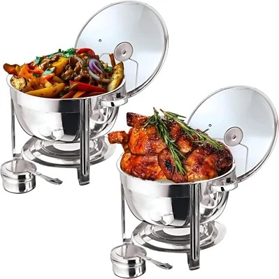 1 X Large Vinod Stainless Steel Round Chafing Dish Food Warmer Buffet 8.5 Litre