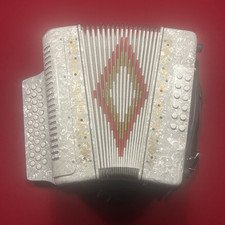 21 Treble 12 Bass Button Accordion 31 Buttons 2 Register w/ Case  Strap